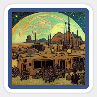 Starry Night in Mos Eisley Tatooine Sticker